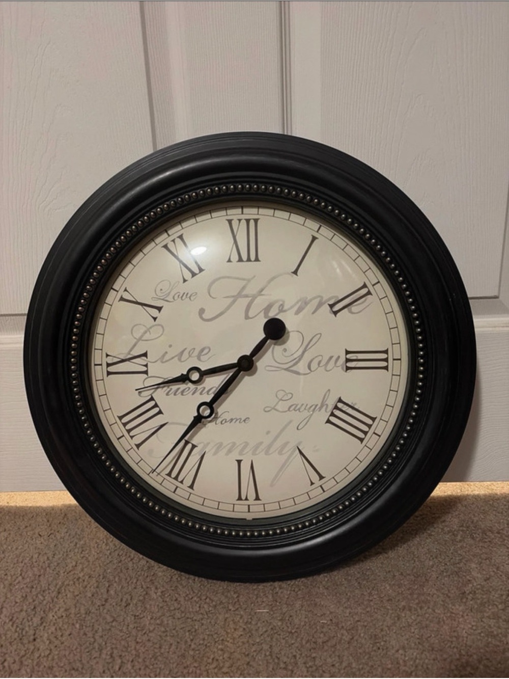 Classic Black Round Wall Clock with Roman Numerals